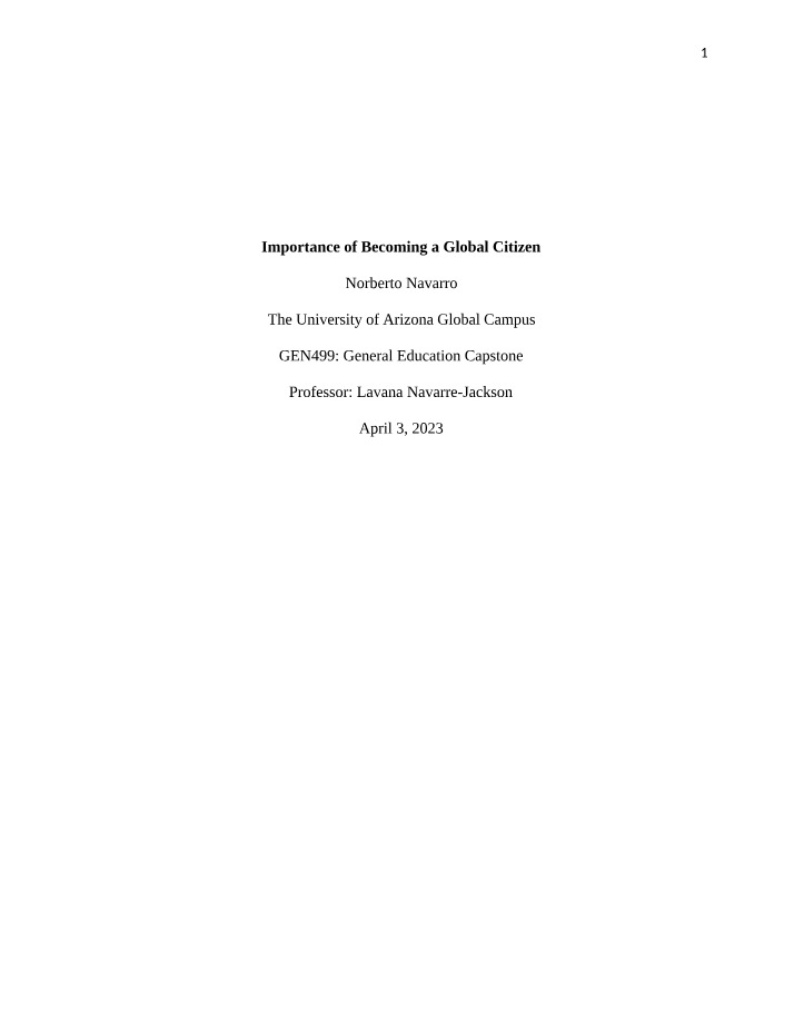 Why Global Citizenship Matters