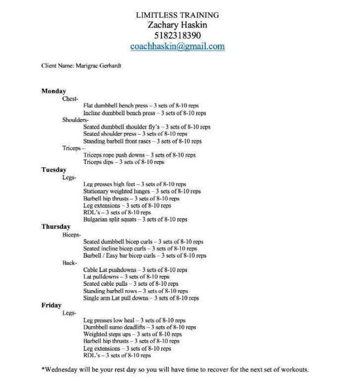Zachary Haskin Limitless Training Plan