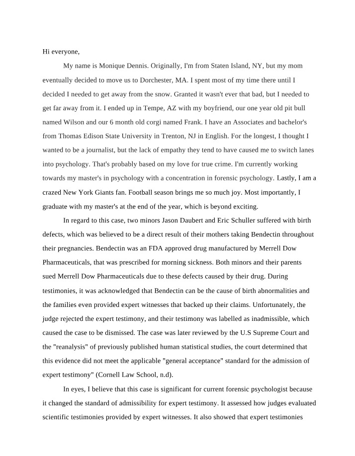Daubert v. Merrell Dow Pharmaceuticals Case