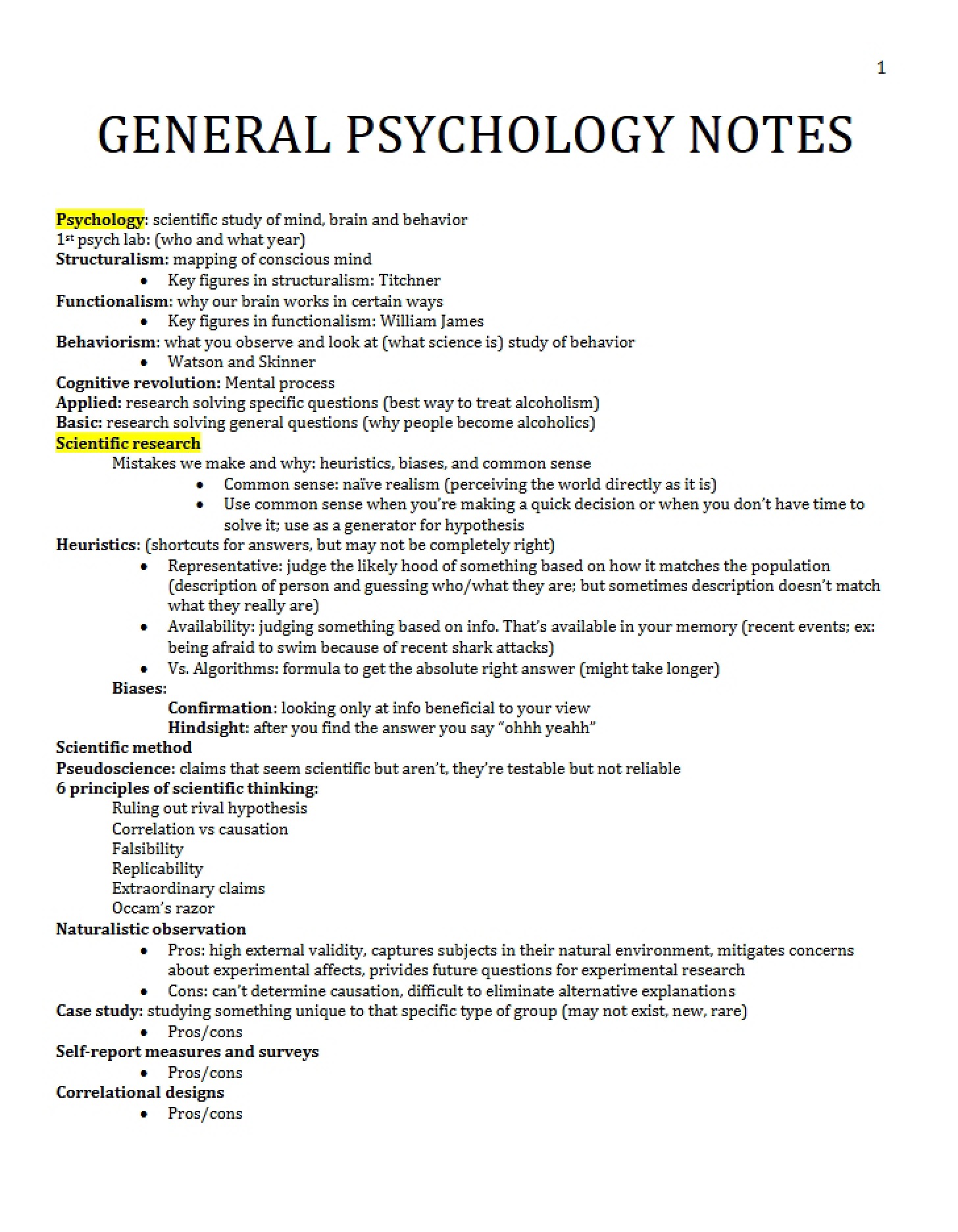 Psychology's History