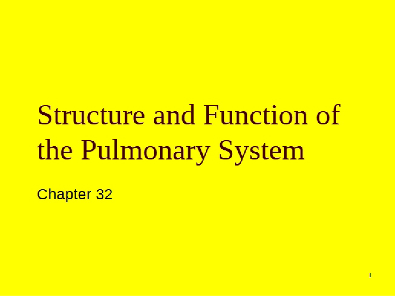 Respiratory System Structure and Function
