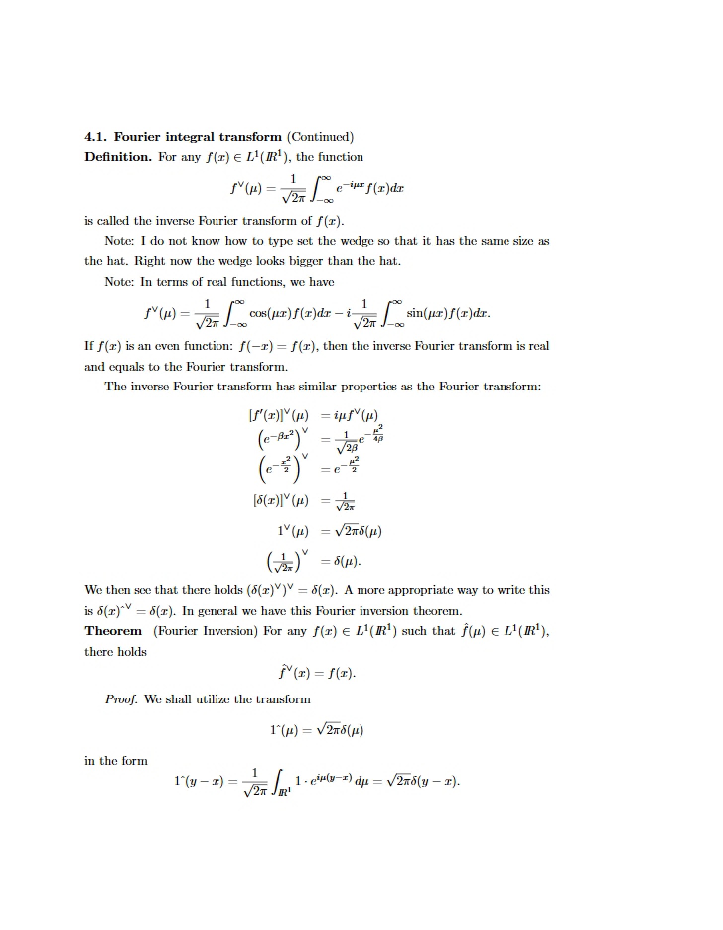 Transform of Fourier Integrals