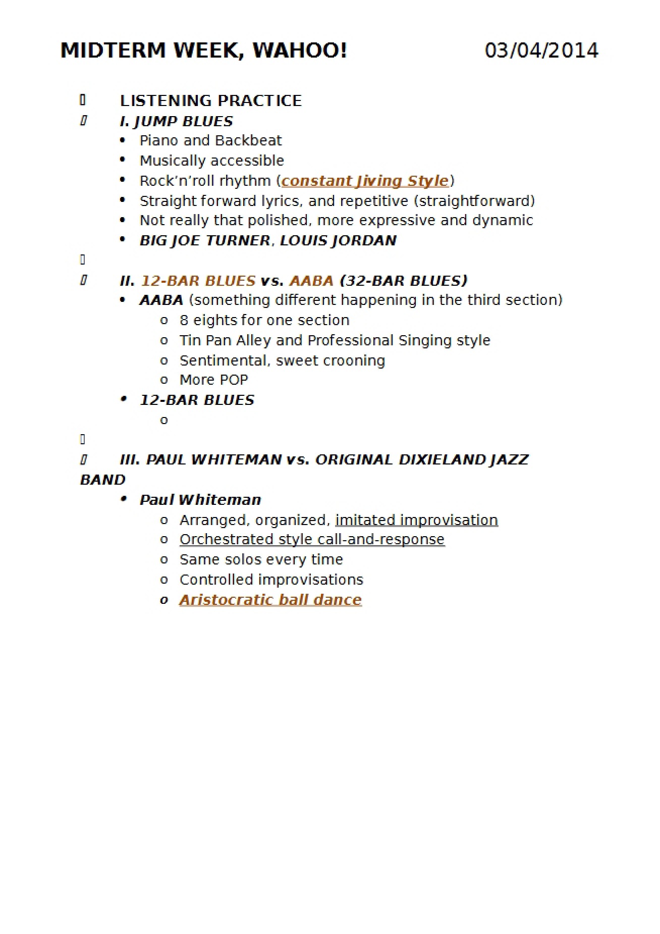 Midterm Notes (Music Week 8)