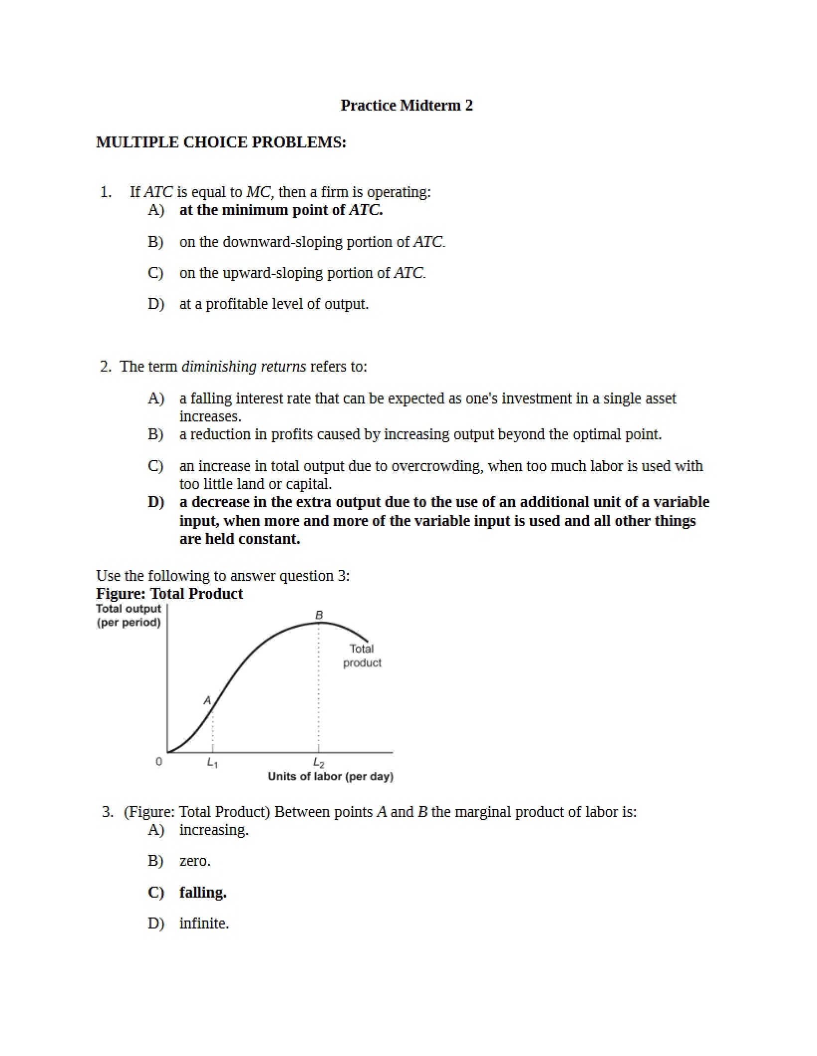 Answer Key Practice Midterm 2