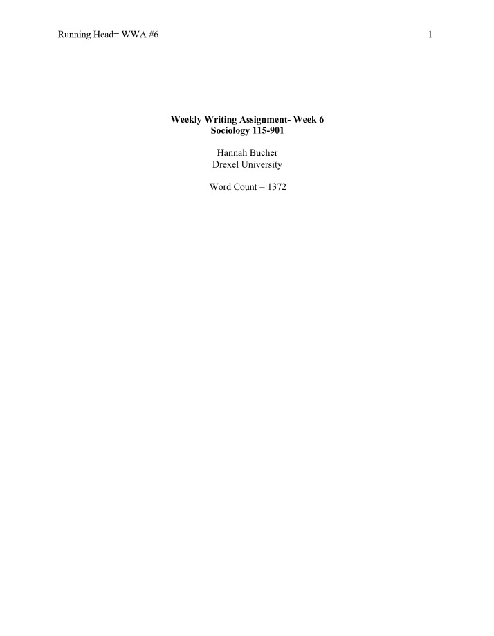 Writing Assignment #6