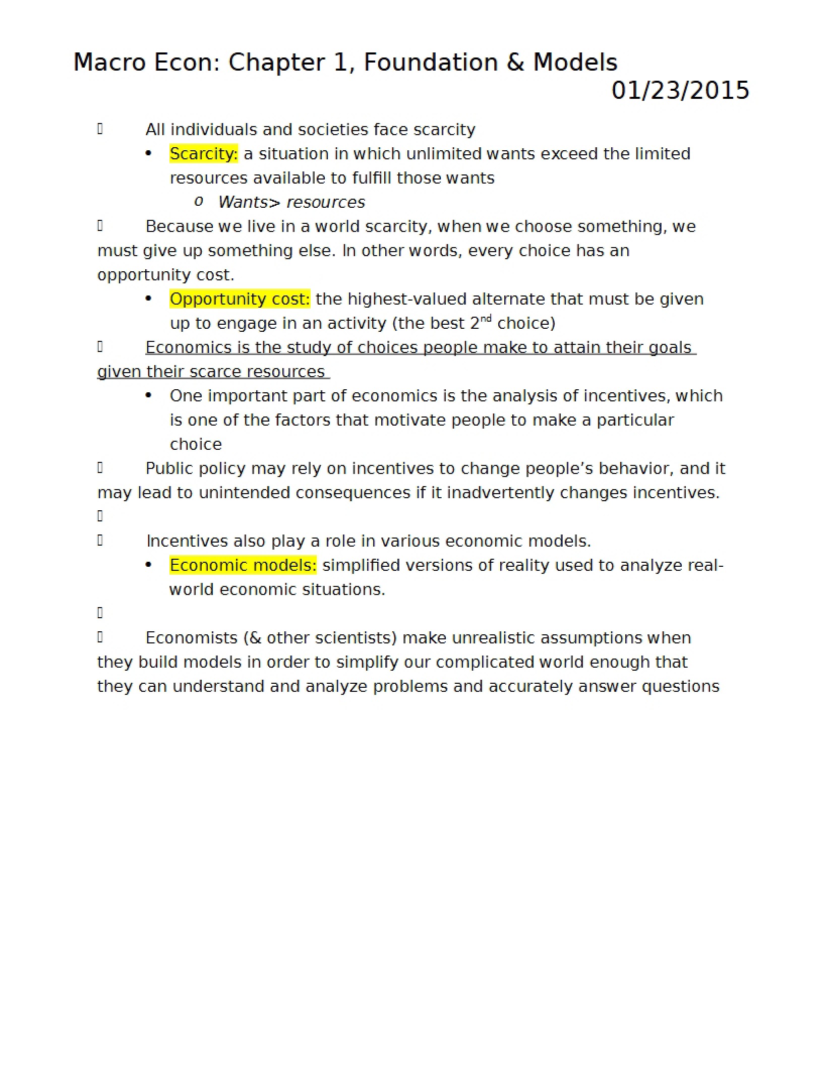 Notes on Macroeconomics