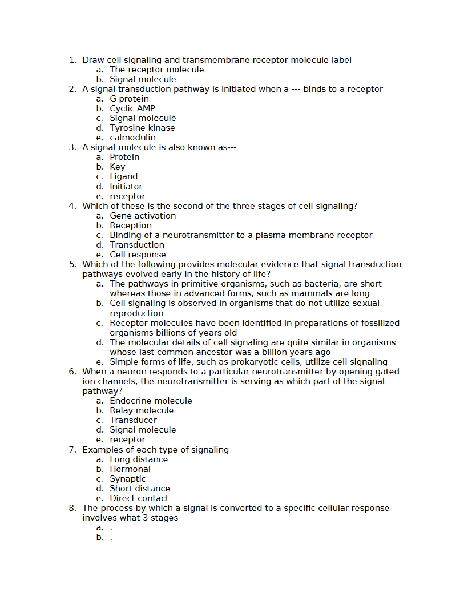 Examination Practice Questions