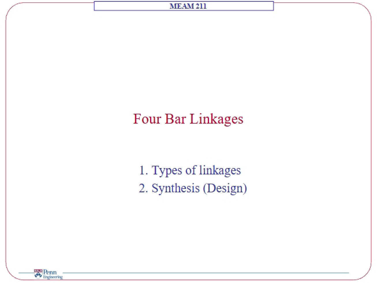 Four Bar Linkages