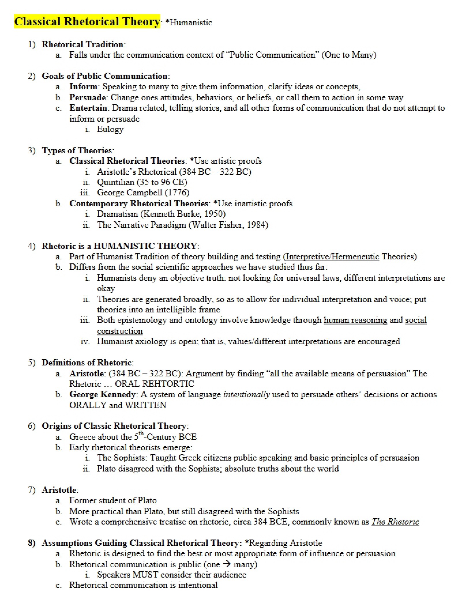 Theory of Classical Rhetoric