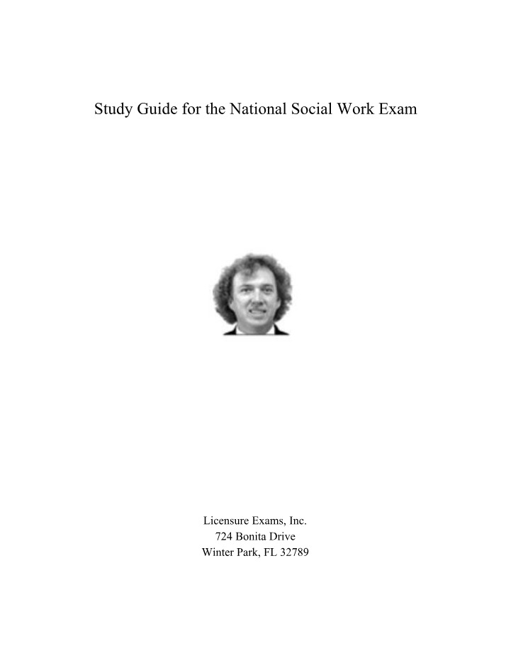 National Social Work Exam Study Guide