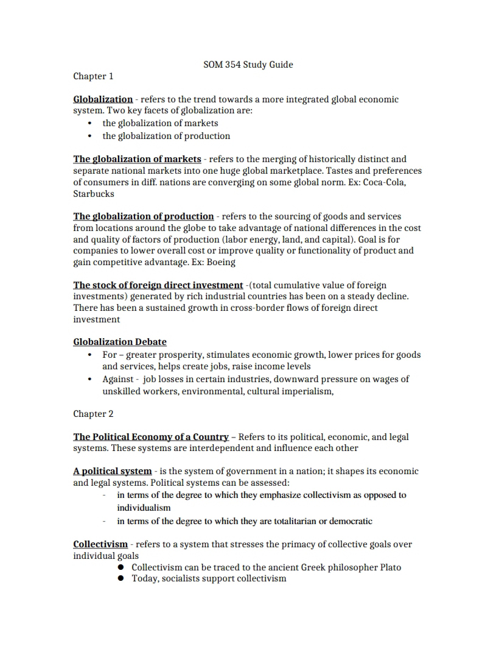 Globalization Chapter 1