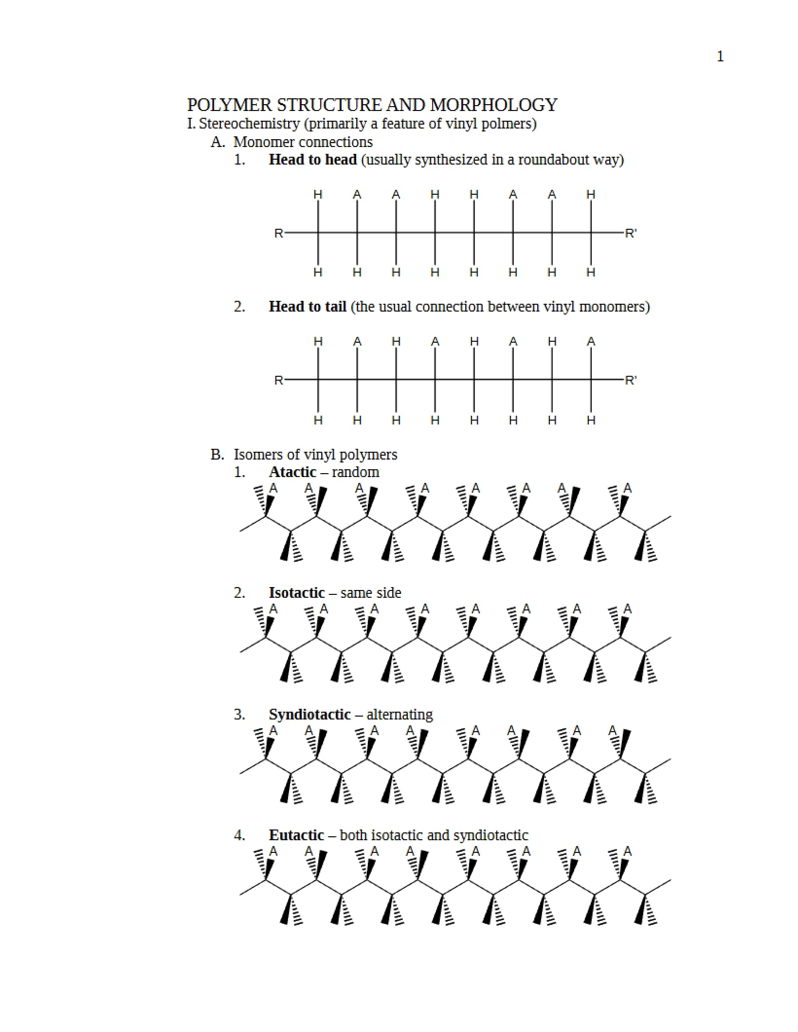 Polymer Morphology and Structure