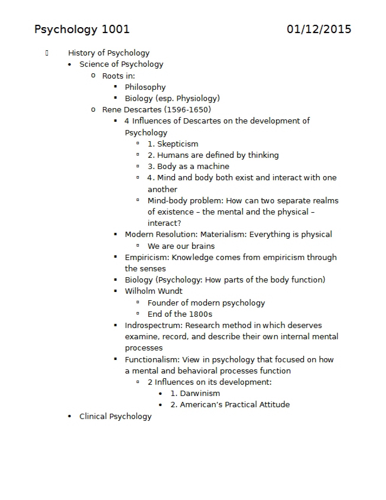 Overview of General Psychology