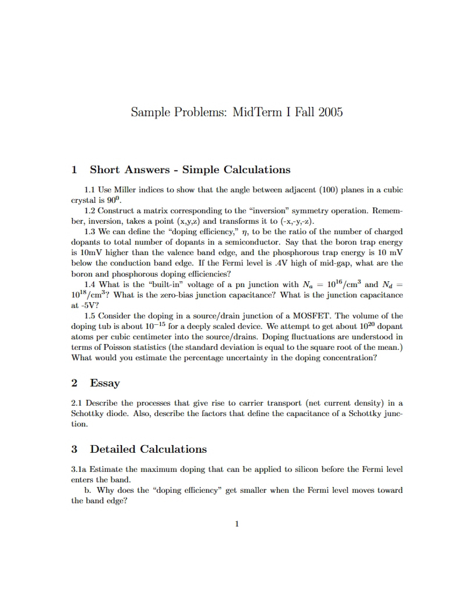 Midterm 1 Practice Problems