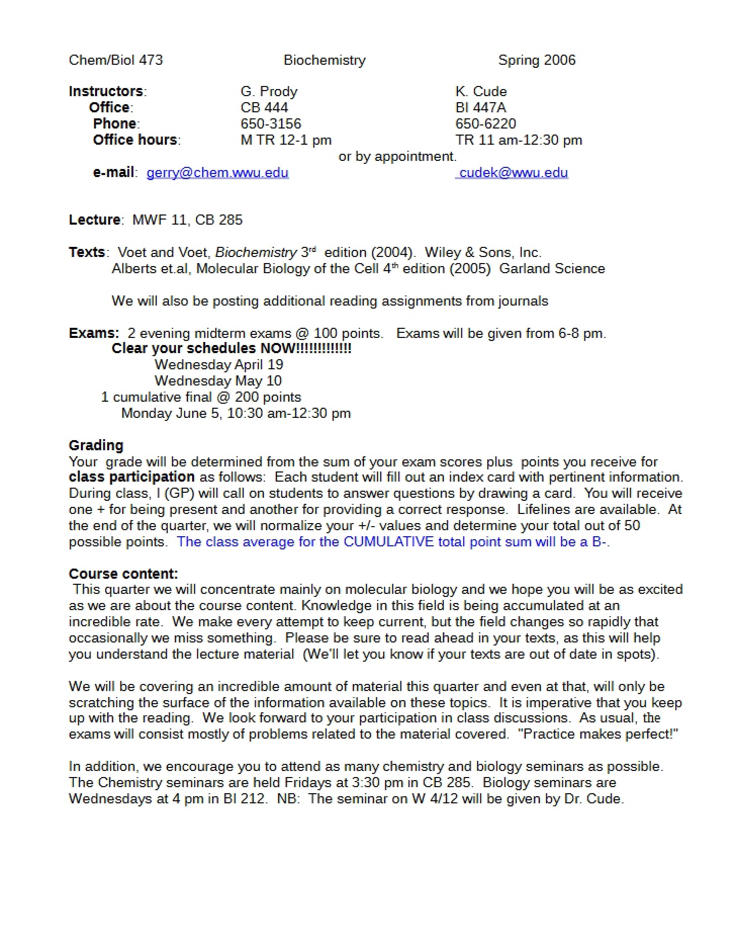 Course Syllabus