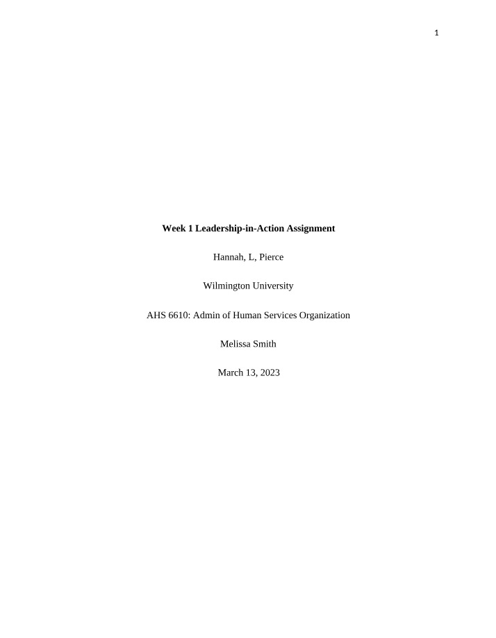 Leadership-in-Action Assignment - Week 1