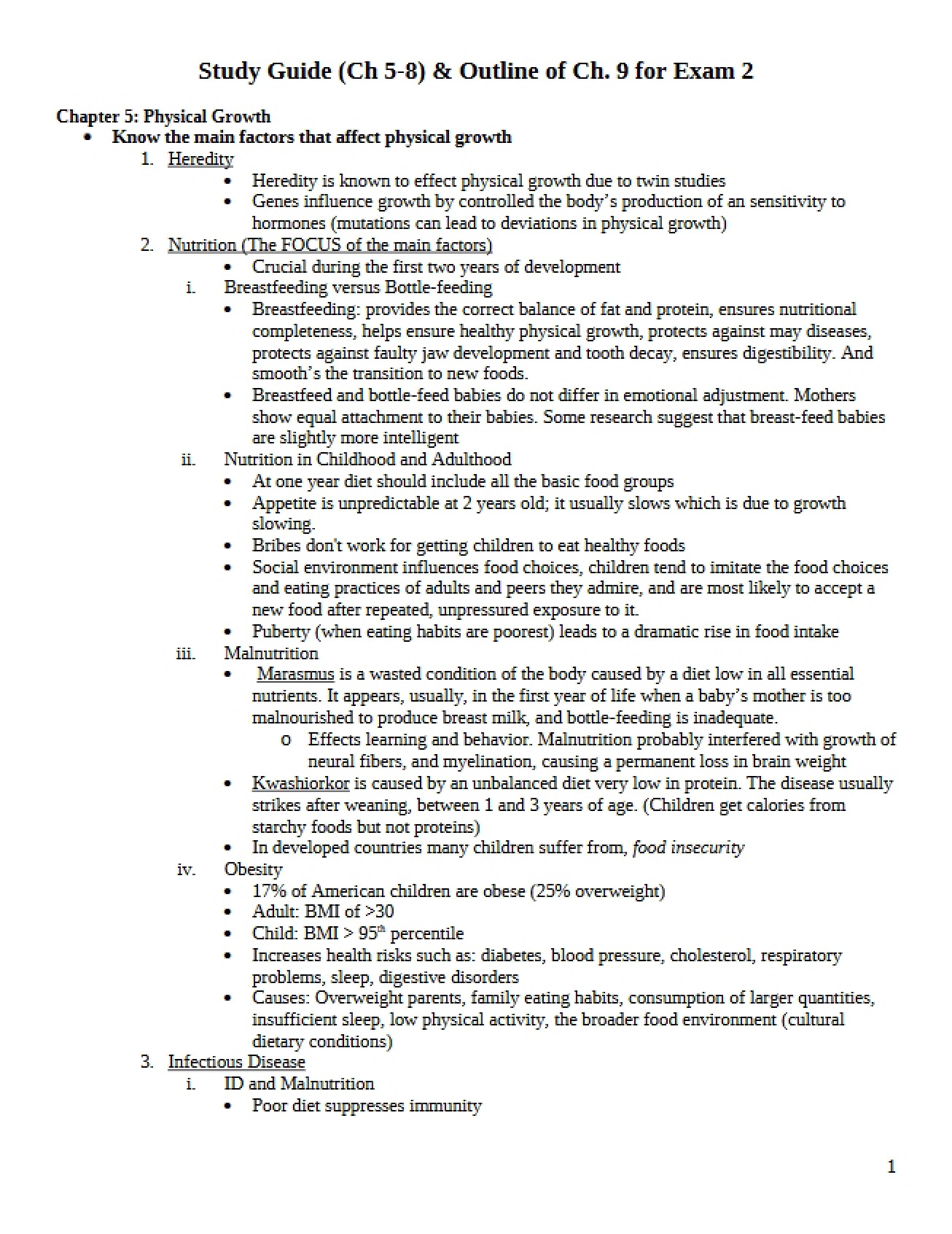 General Study Guide for Child Psychology