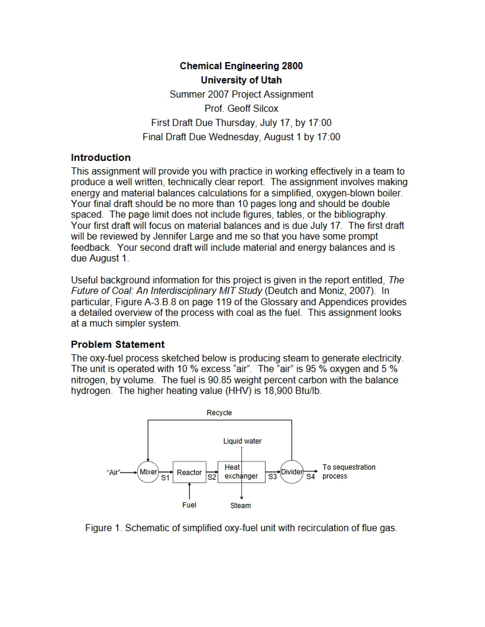 Process Engineering Project Assignment