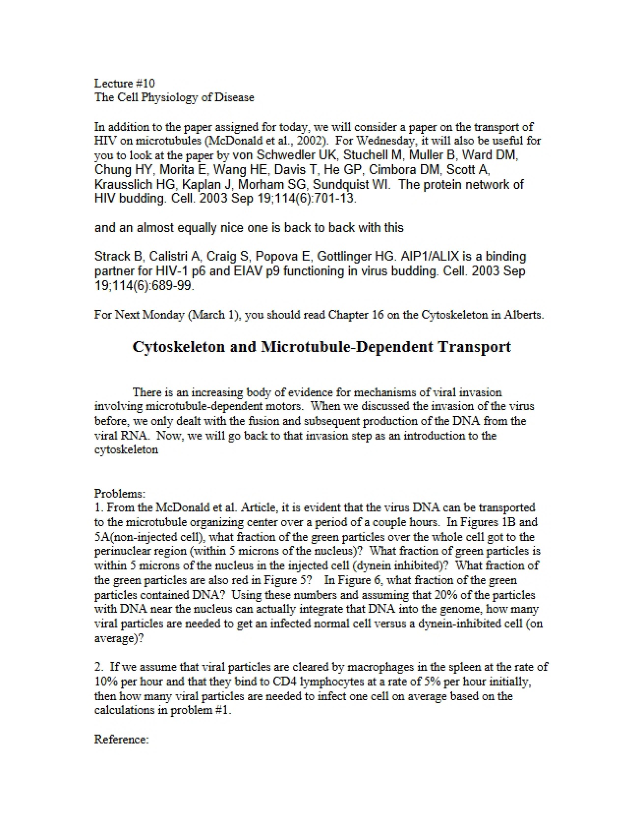 Lecture Notes Cellular Physiology Part 1