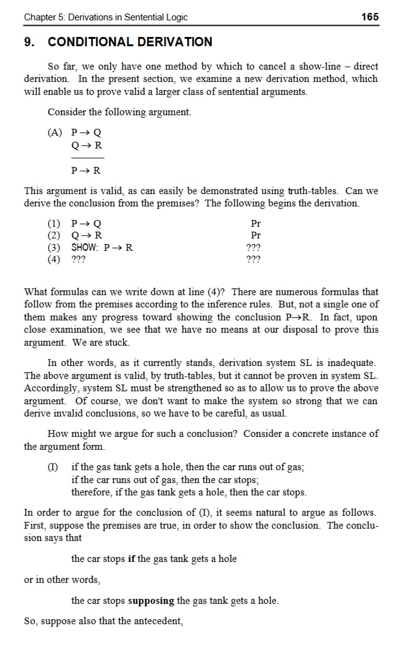 Sentential Logic Derivations (Ch 5)