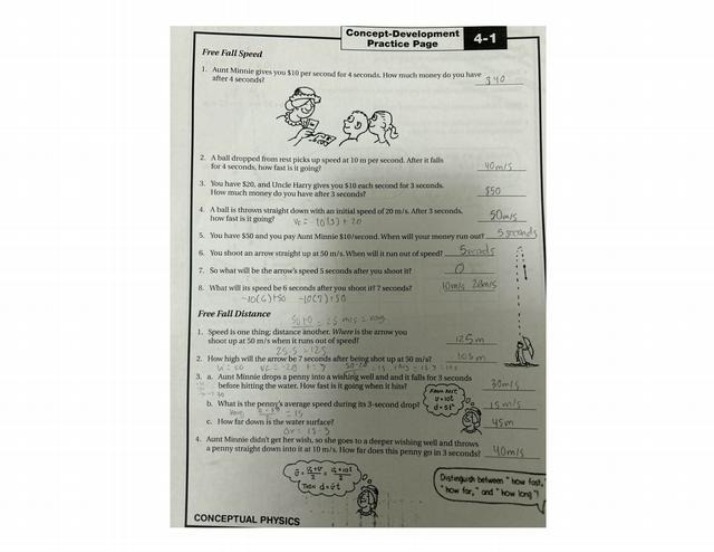 Practice Problems - Free Fall Speed and Distance