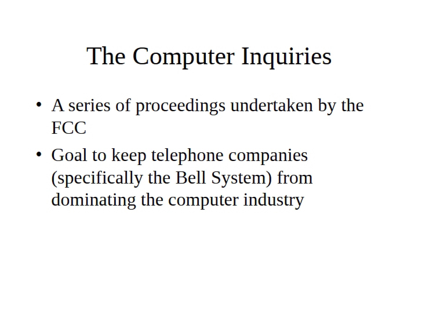 Inquiries into Computers