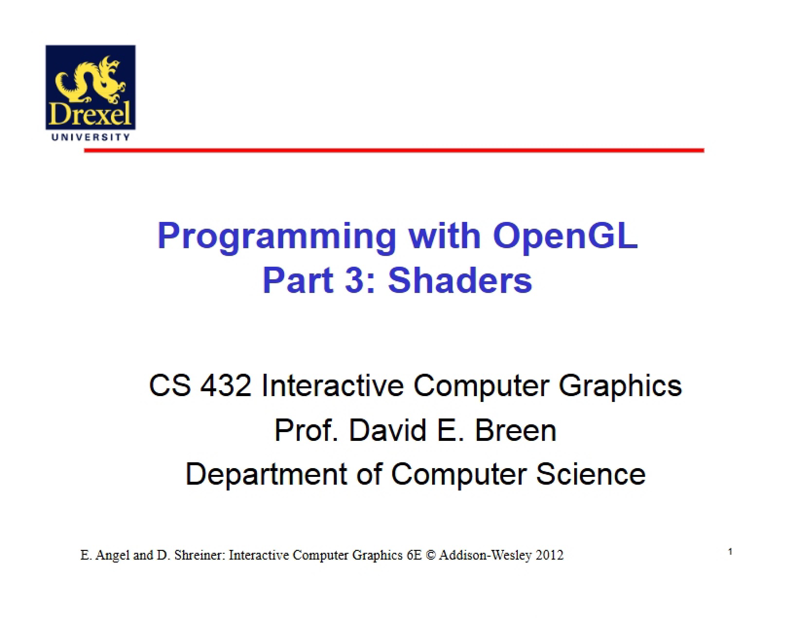Shaders Part 1 (Lecture 3)