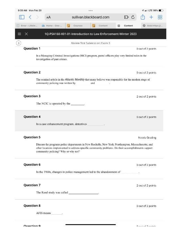 Exam 3 - Introduction to Law Enforcement