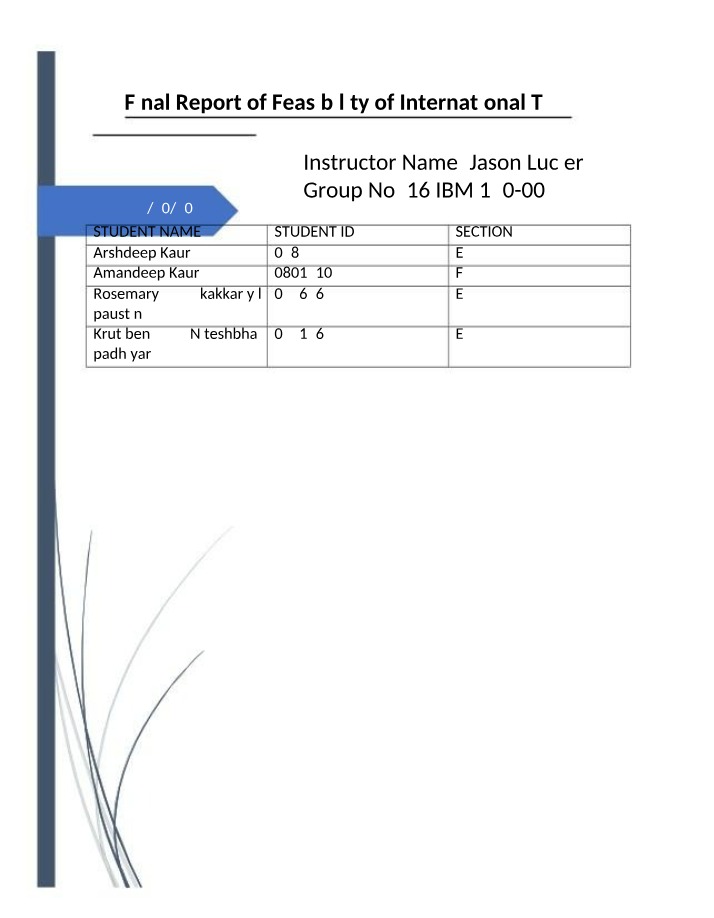 International T 22 Grocery Store Feasibility Report