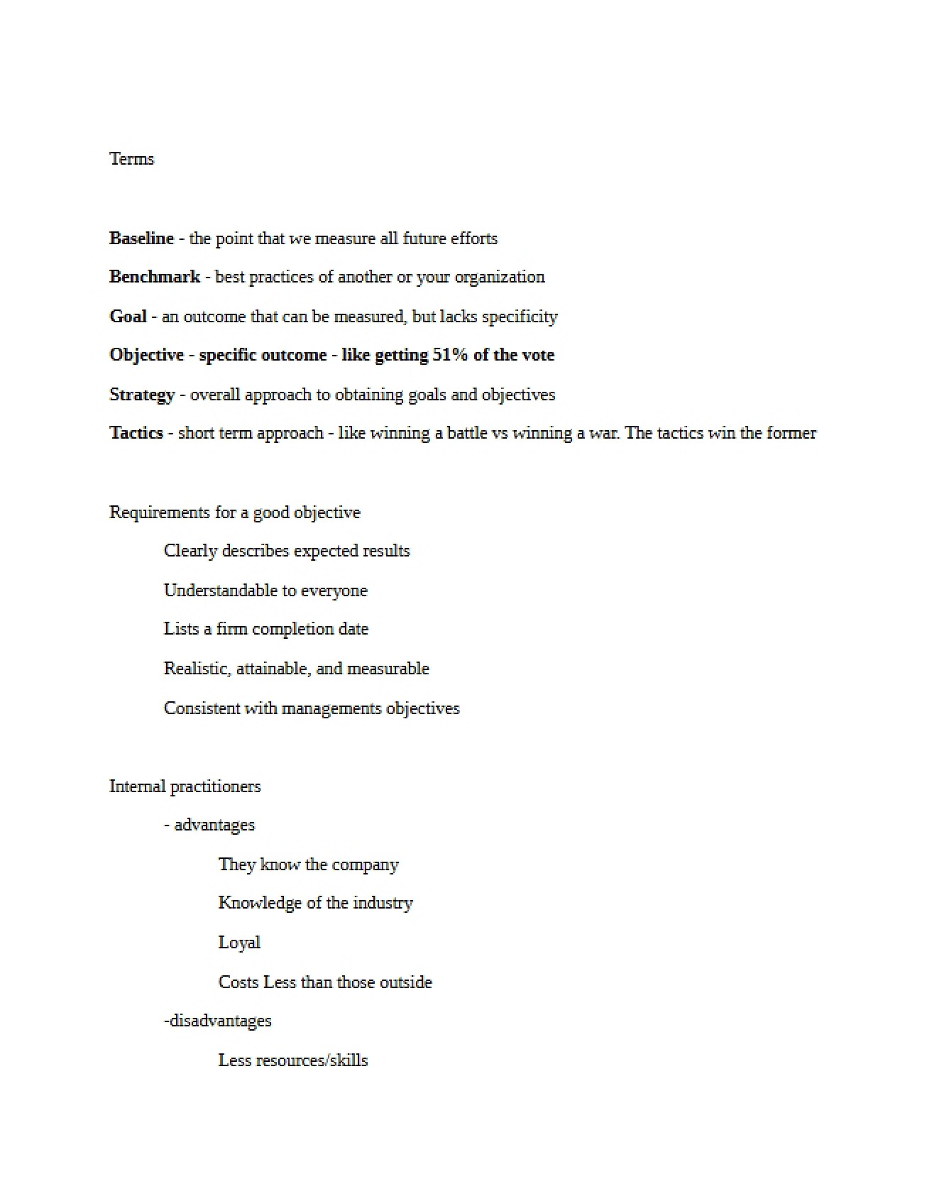 Vocabulary List