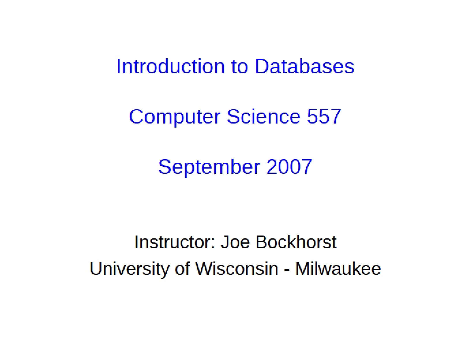 Database Introduction