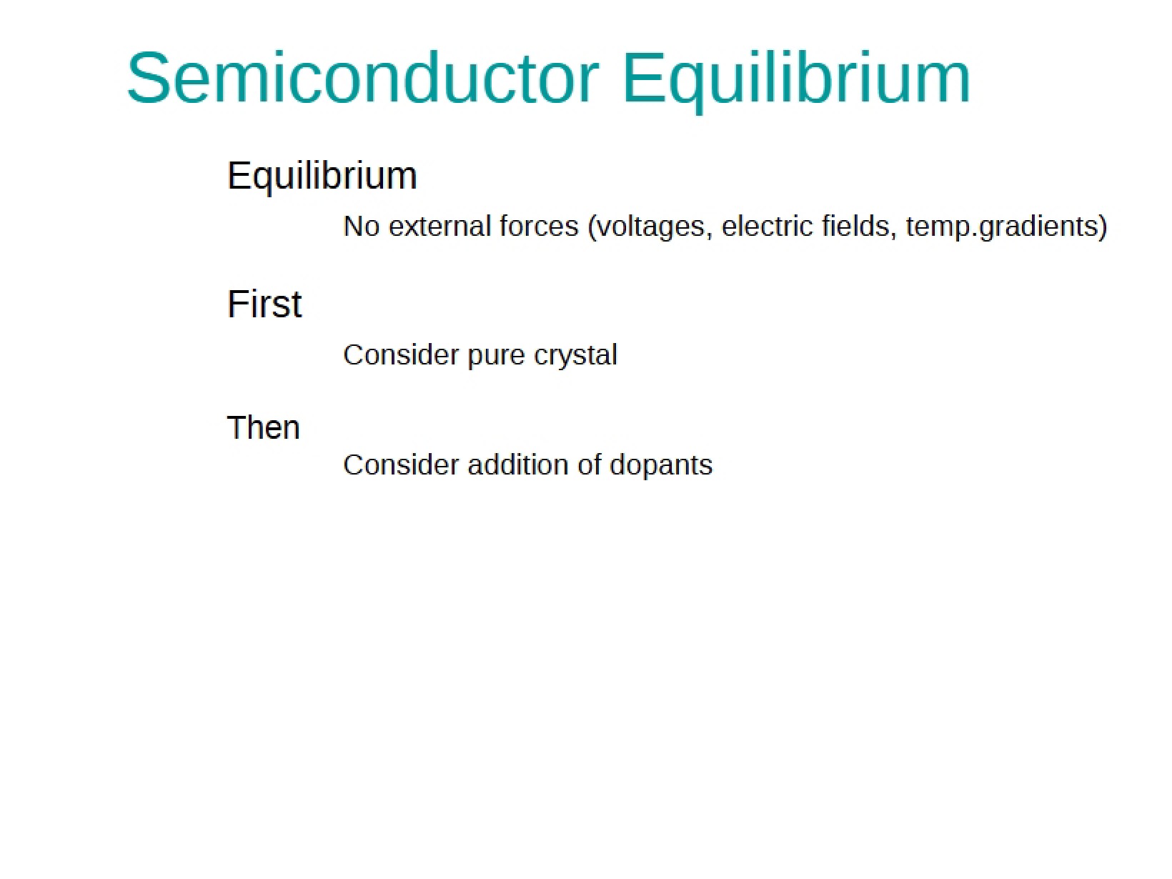 Equilibrium in Semiconductors