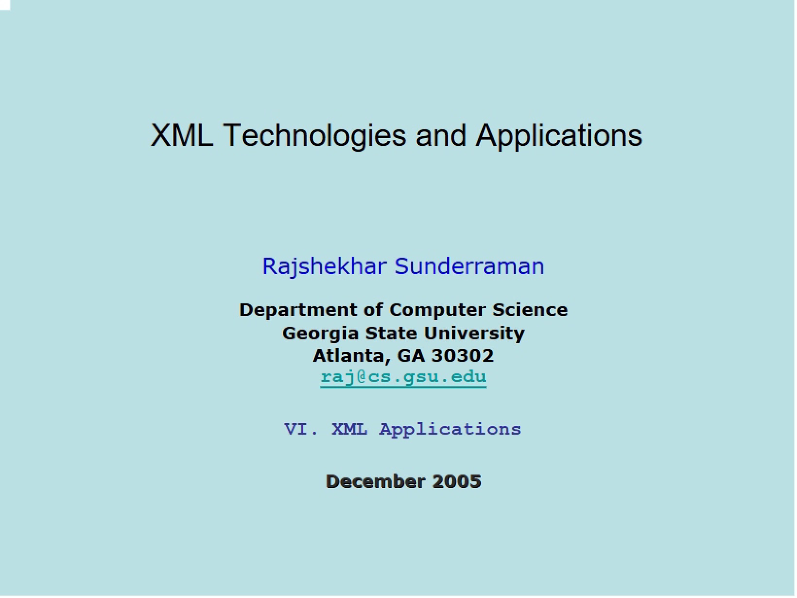 Applications of XML