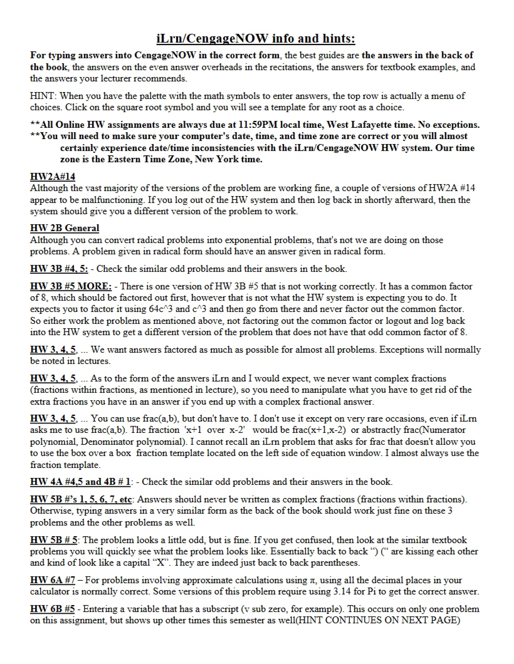 Class Notes for Precalc