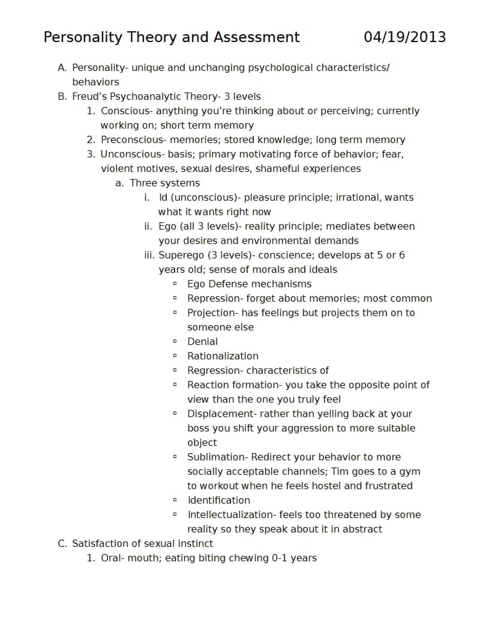 Notes for Final Exam