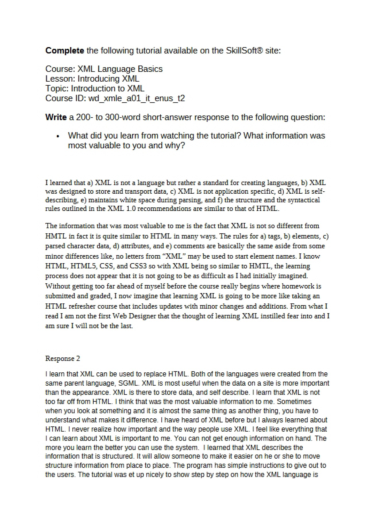 XML Overview