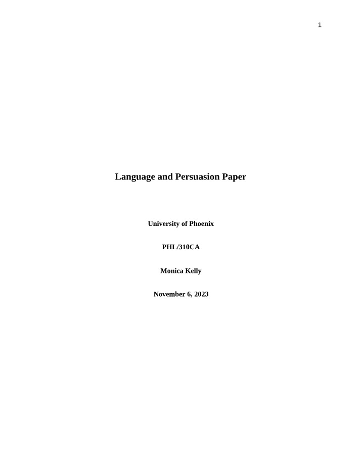 Paper on Language and Persuasion