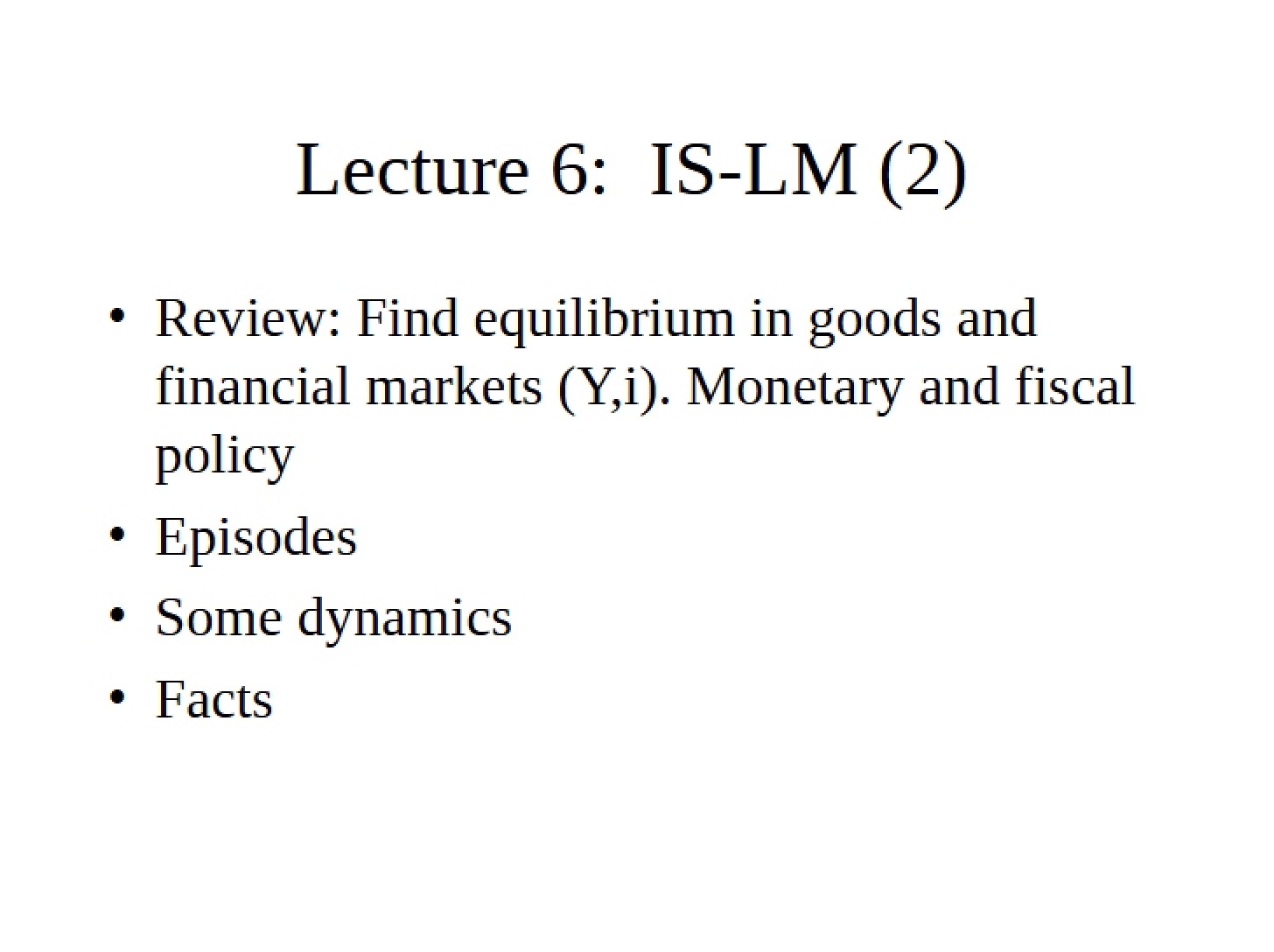 Notes for Class