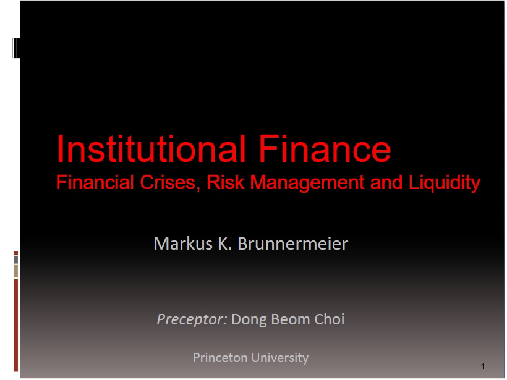 Finance in Institutions