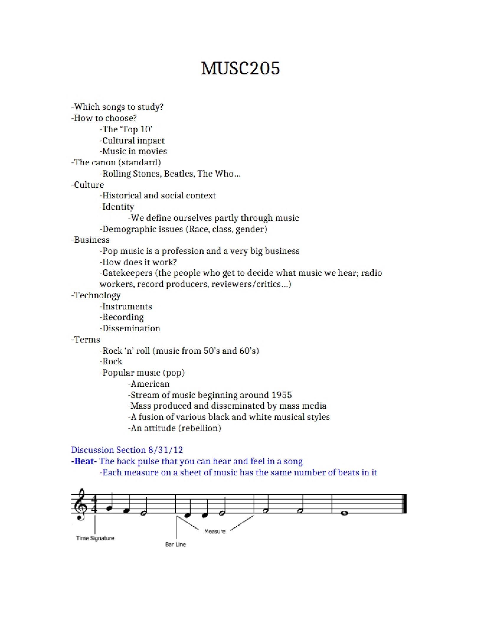 Pop Music History Notes