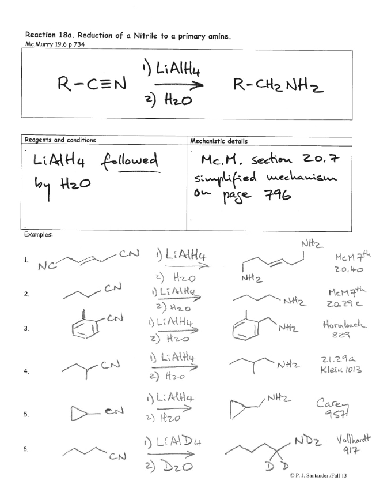 Set of Reactions 18a and 18b for Organic Chemistry II