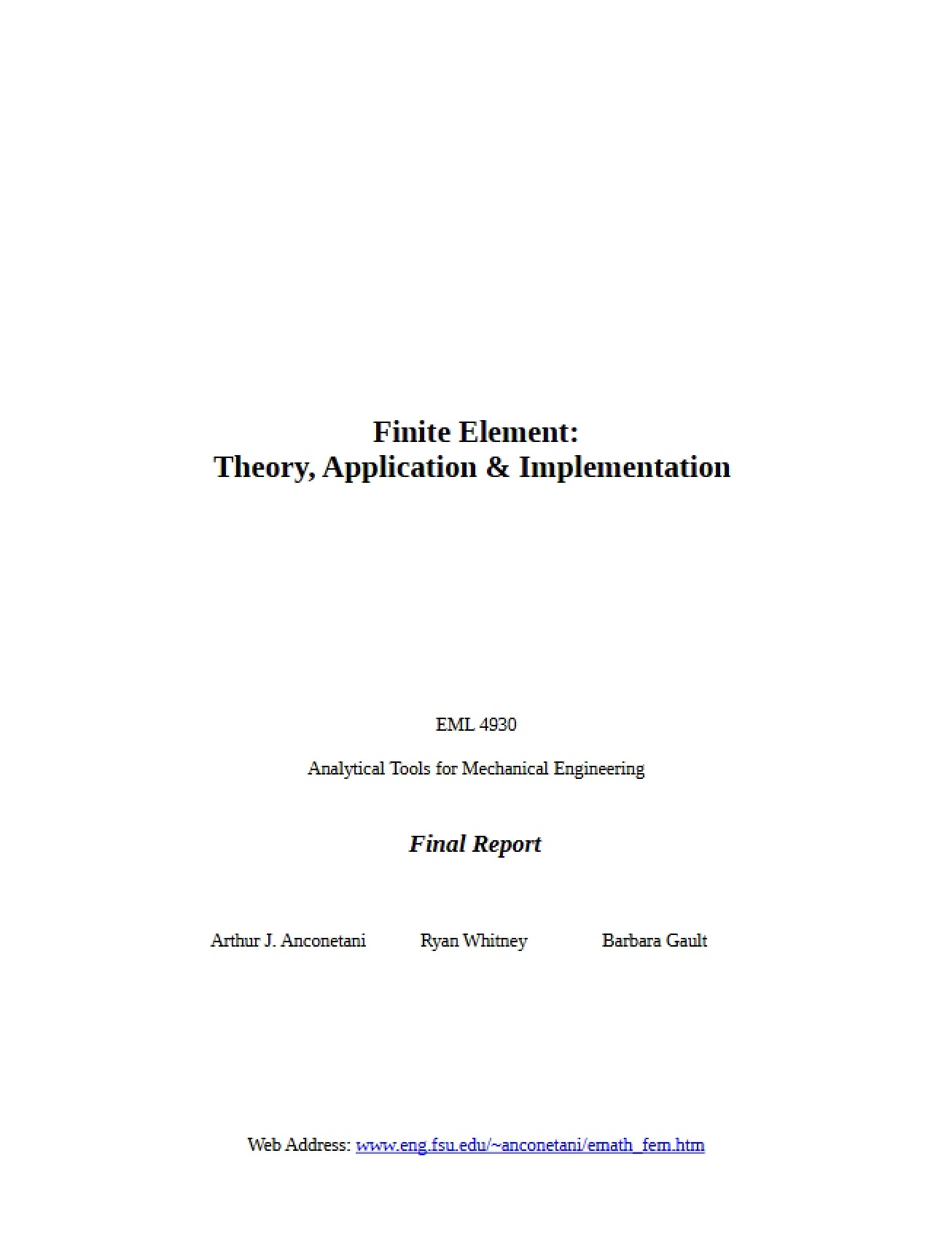Introduction to the Finite Element Method