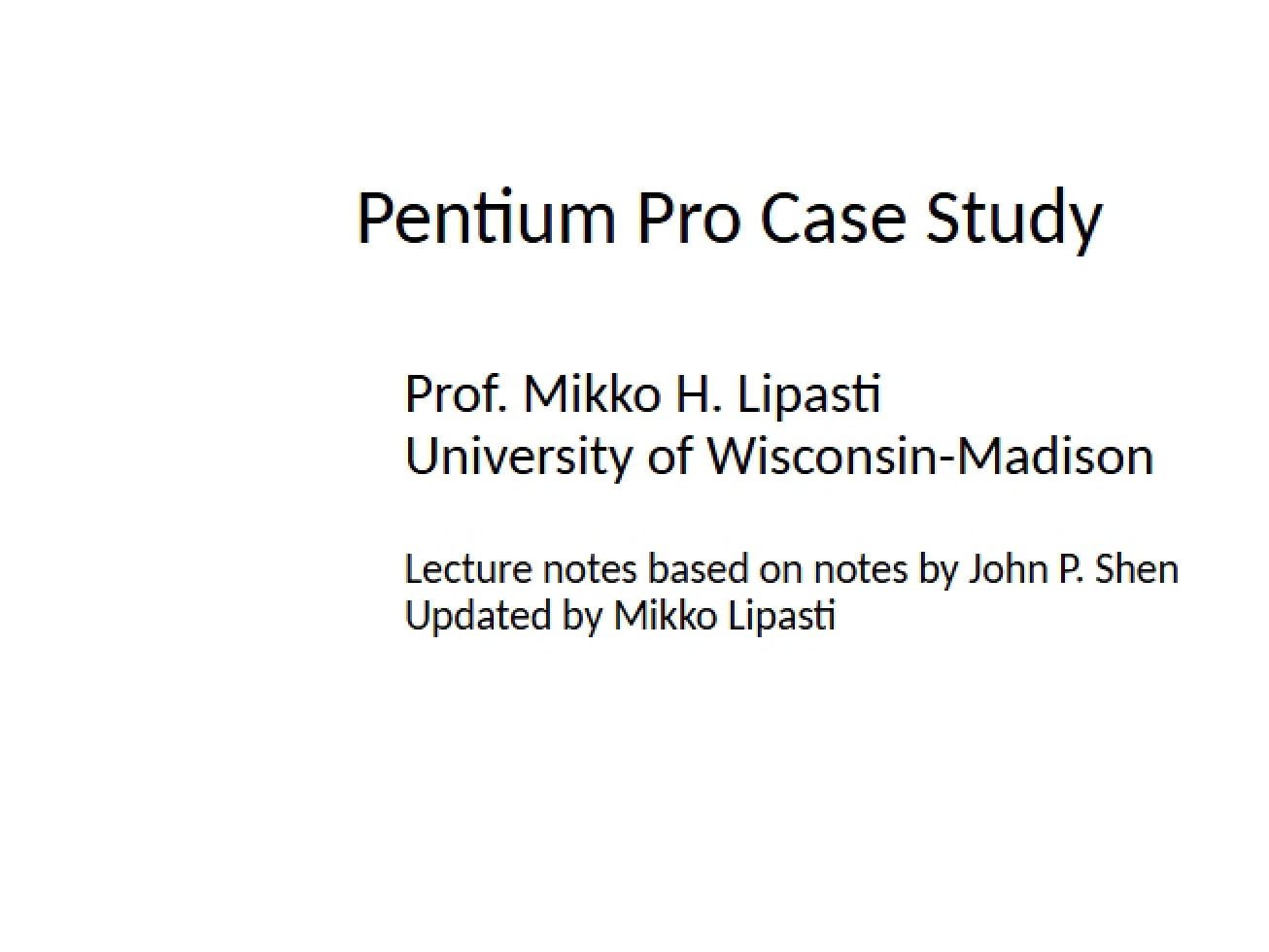 Analysis of Pentium Pro