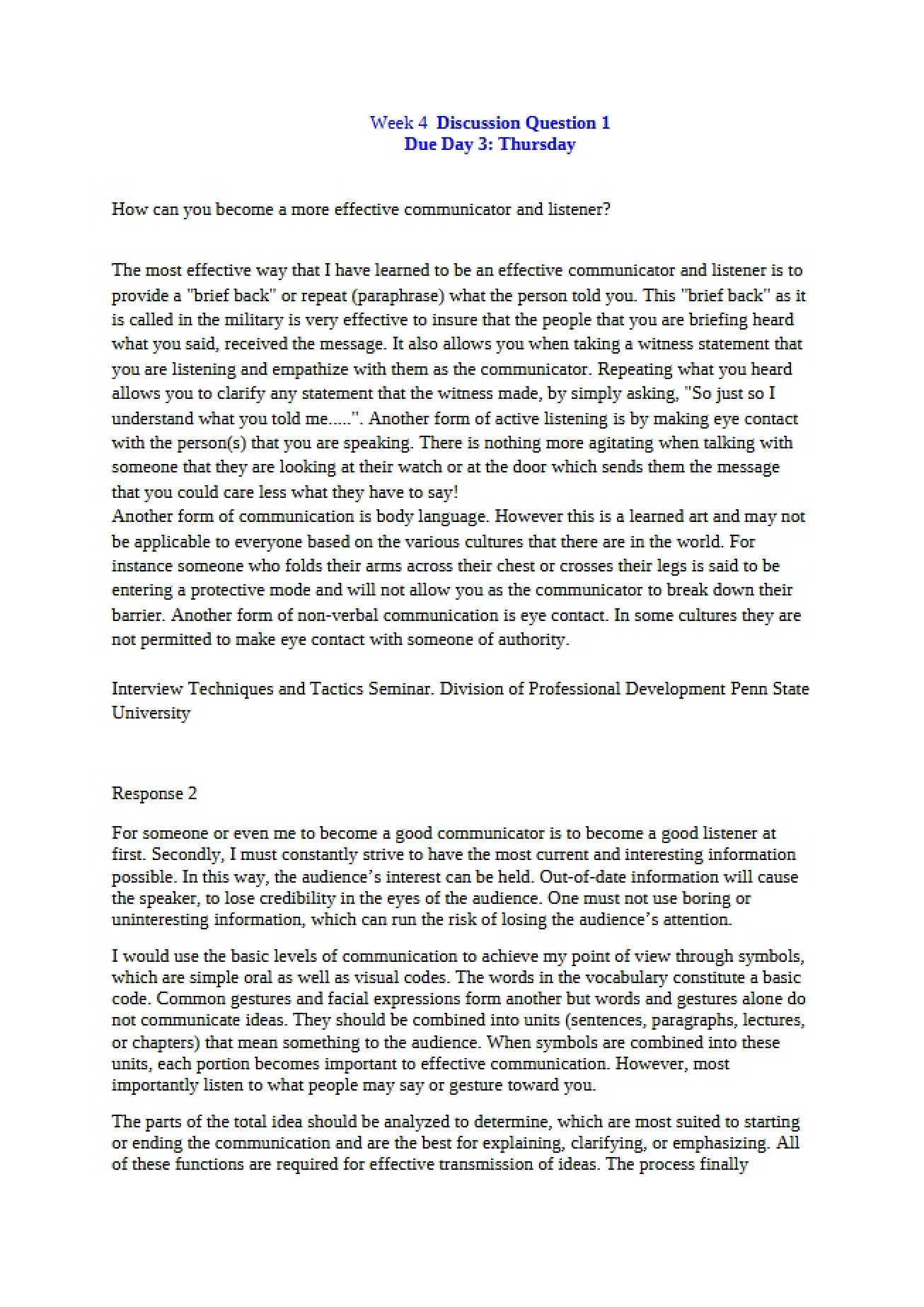 Academic Narrative