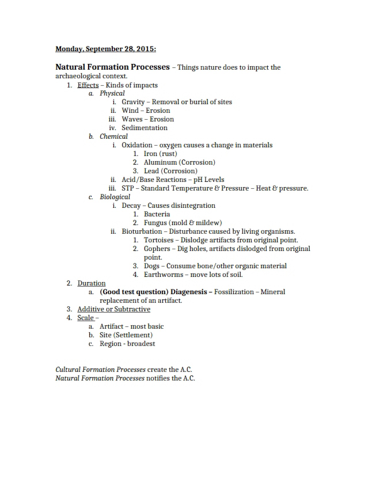Processes of Natural Formation