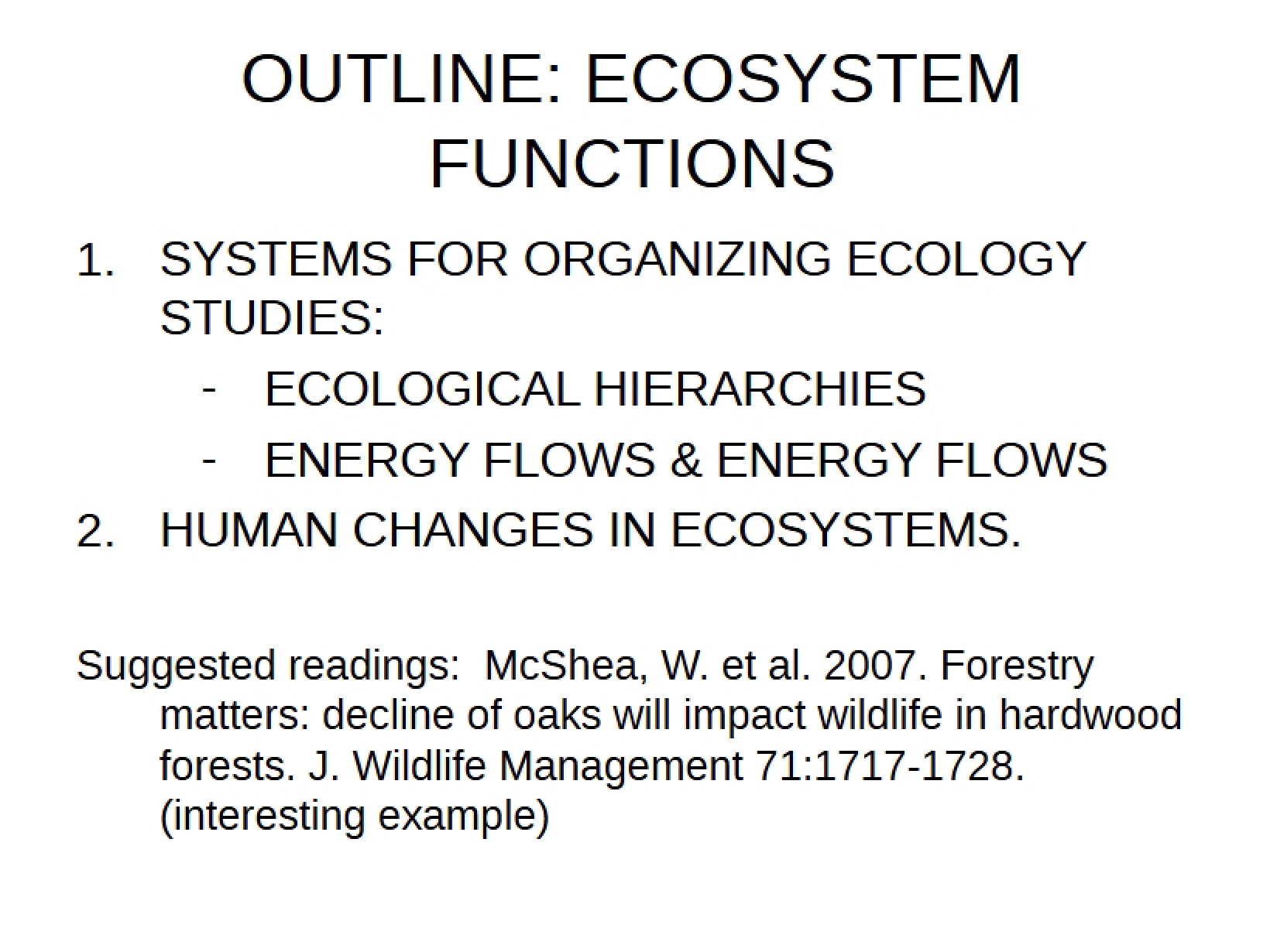 Ecology and Functions of Ecosystems (1.28)