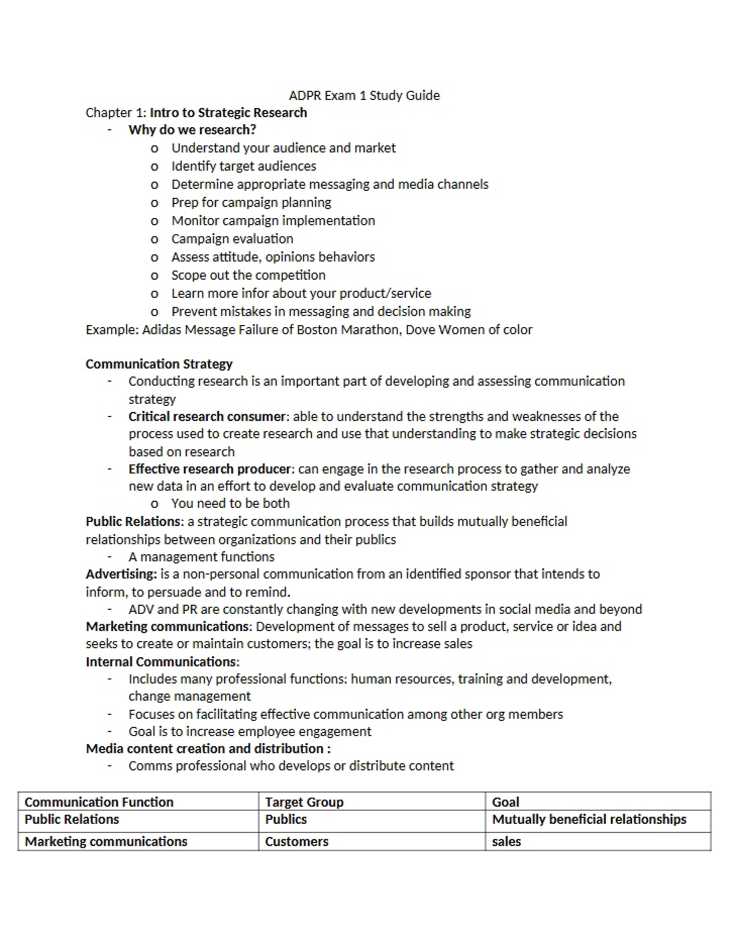 Study Guide Exam 1 (ADPR)