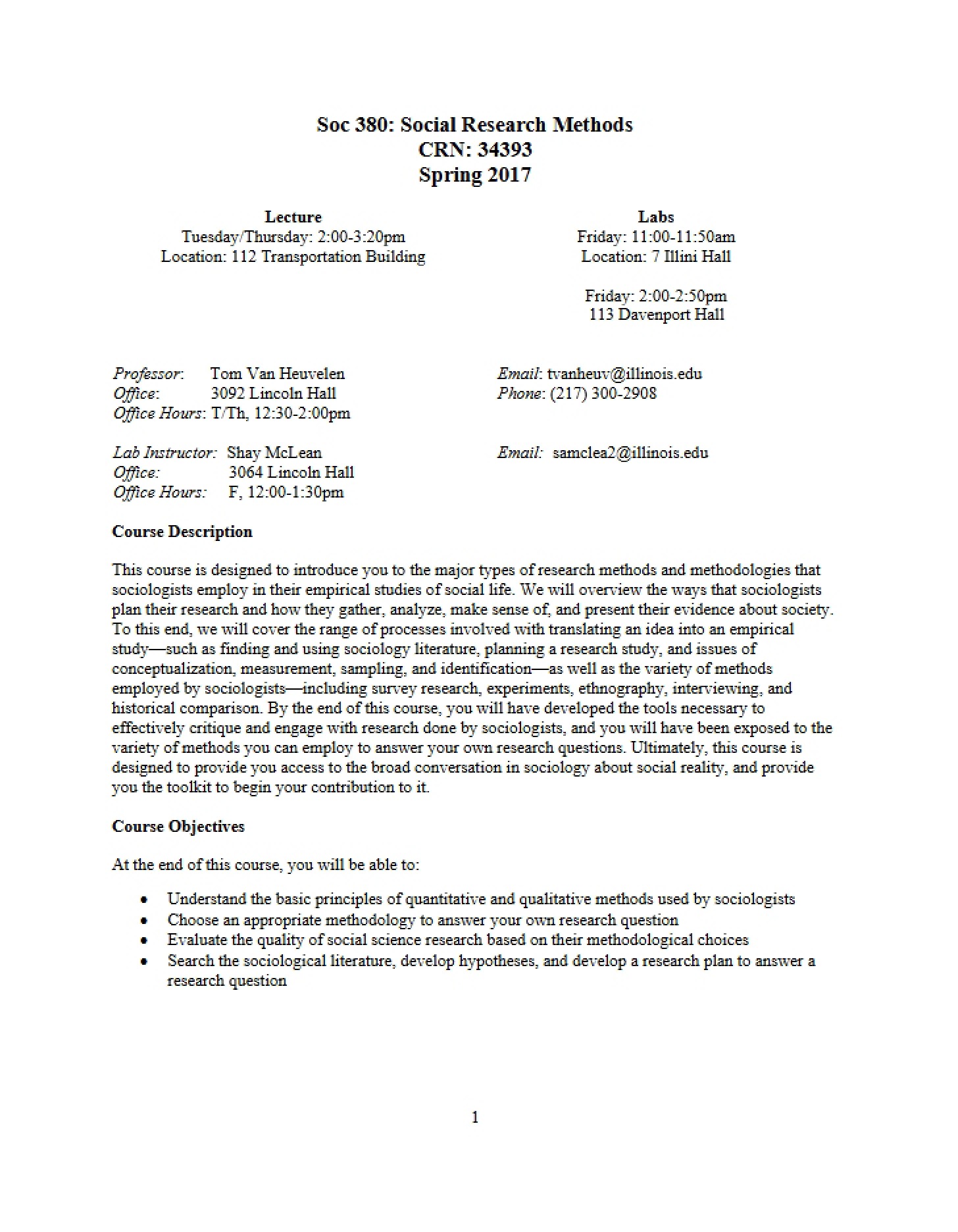 Course Syllabus