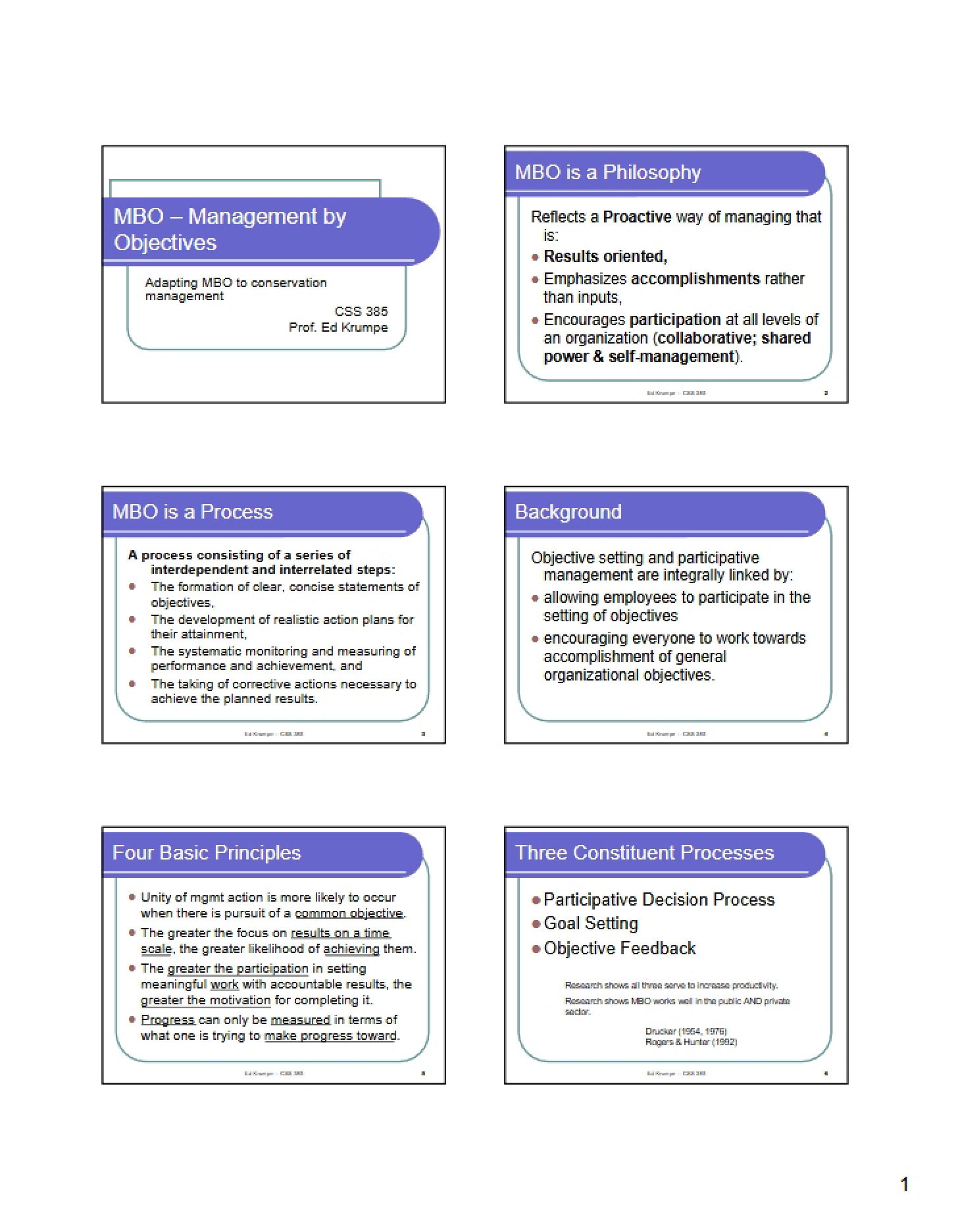 MBO Principles