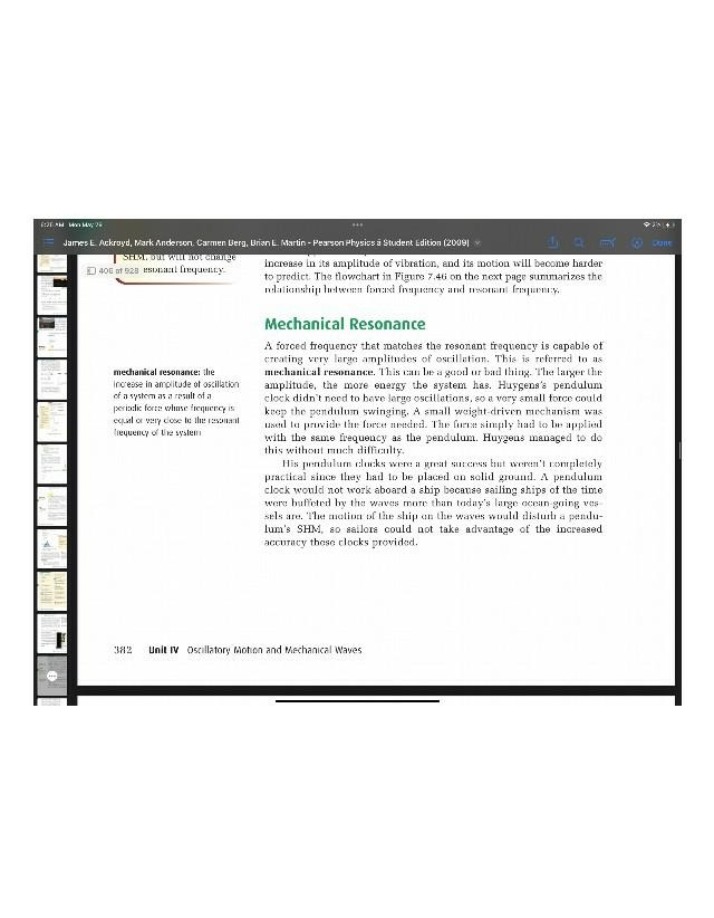 Mechanical Resonance and Its Effects